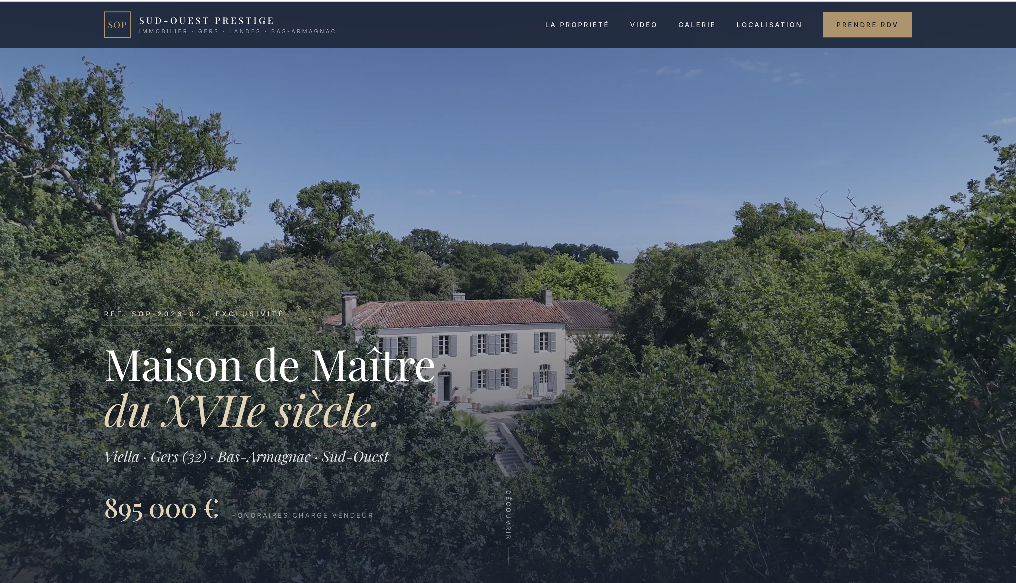 Aperçu de la page démo maison-viella.fr — maison de maître du XVIIe siècle à Viella, Gers